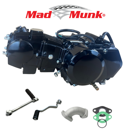 Madmunk 110cc motorblok zwart - Manueel - 4 Versnellingen kickstart. Dax,.. (108cc)