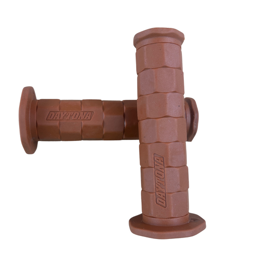 Rubberen handvaten bruin voor 22mm diameter sturen - L & R