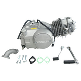 YX 140cc motorblok chrome/zilver - Manueel - Kickstart