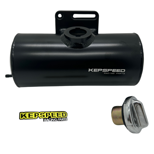 Kepspeed side tank extra gasoline tank 1L round. Left Silk Black