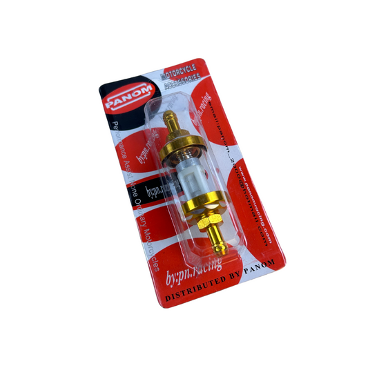 Benzinefilter goud en doorzichtig CNC voor 5 & 6mm benzinedarm