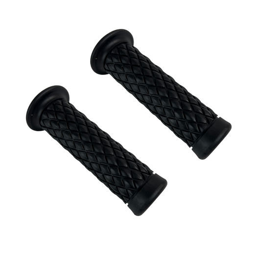 Rubberen handvaten zwart voor 22mm diameter sturen - retro look