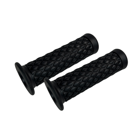 Rubberen handvaten zwart voor 22mm diameter sturen - retro look