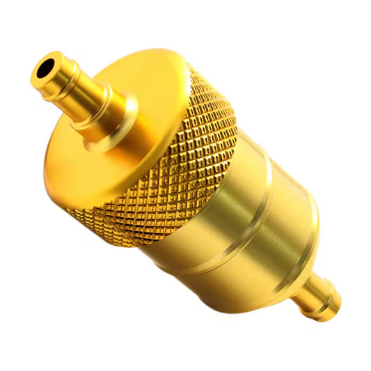 Benzinefilter goud kleurig aluminium voor 5mm & 6mm kabels