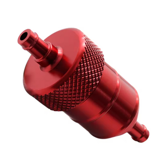Benzinefilter rood kleurig aluminium voor 5& 6mm kabels