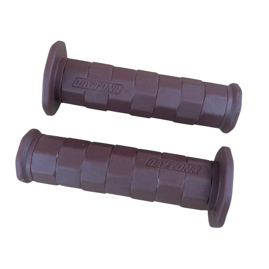 Rubberen handvaten donker bruin voor 22mm diameter sturen - L & R