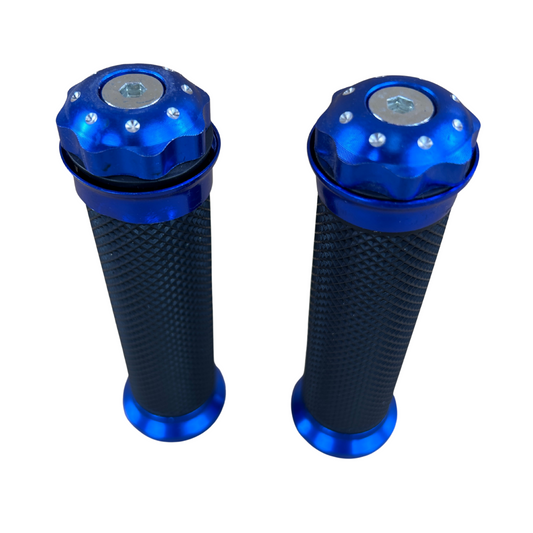 Handvaten blauw voor 22,2mm sturen Dax, Monkey, PBR, Pitbike..