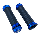 Handvaten blauw voor 22,2mm sturen Dax, Monkey, PBR, Pitbike..