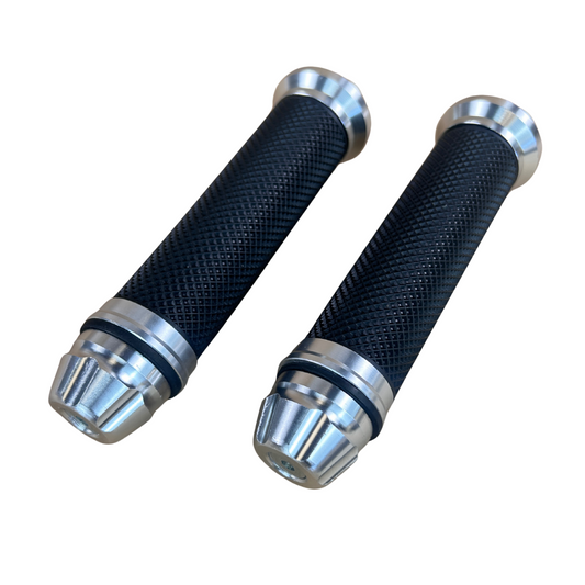 Handvaten zilver voor 22,2mm sturen Dax, Monkey, PBR, Pitbike..