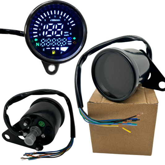 Digital Kilometric Dax - Monkey - Tachometer - Gasoline meter - Flashing lights All Black