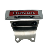 Honda fork emblem chrome and red with mounting bracket