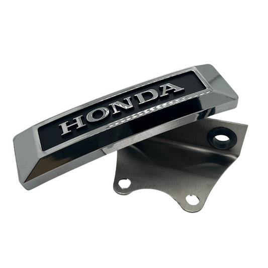 Honda Fork Emblem Chrom und Schwarz mit Montagehalterung DAX