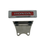 Honda Fork Emblem Chrom und rot mit Montagehalterung