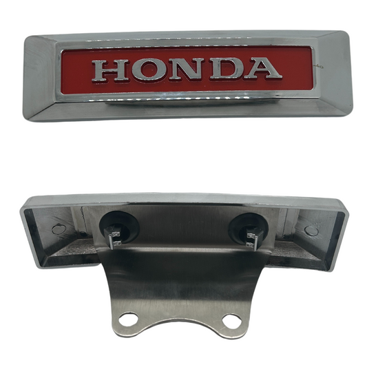 Honda Fork Emblem Chrome et rouge avec support de montage