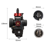 Carburateur Nibbi PE24YJ Flange racing version - met spigot-/rubberaansluiting