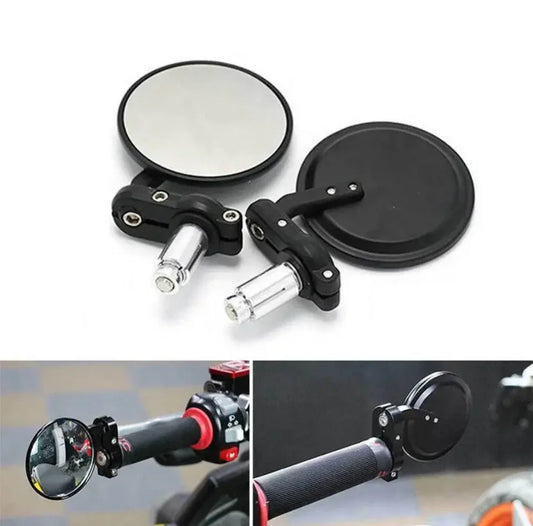 Universal steering mirrors black (two pieces)