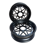 Tubeless velgenset zwart 12 inch - 3.50 x 3.00 - Voor Dax en Monkey