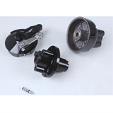 Monkey naaf set voor viergaats velg zwart met Dax remtrommel 12mm as