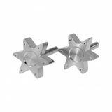 Stuur draaiknoppen Dax en Monkey sterrenvorm CNC zilver