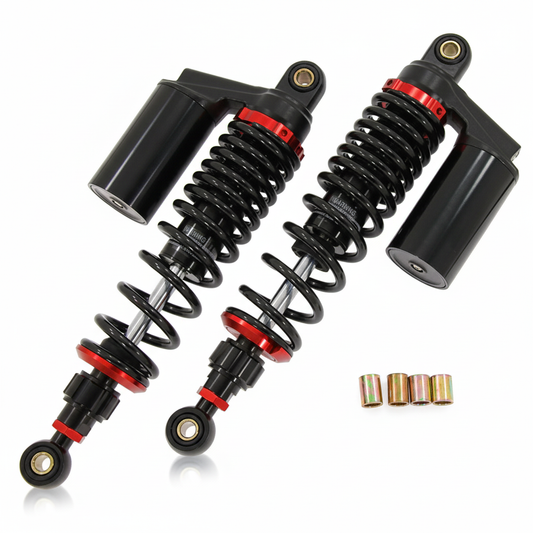 Schokbrekers / achterveren 330mm zwart & rood - instelbaar