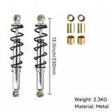 Achterveren chroom/zwart 330mm regelbaar voor Dax