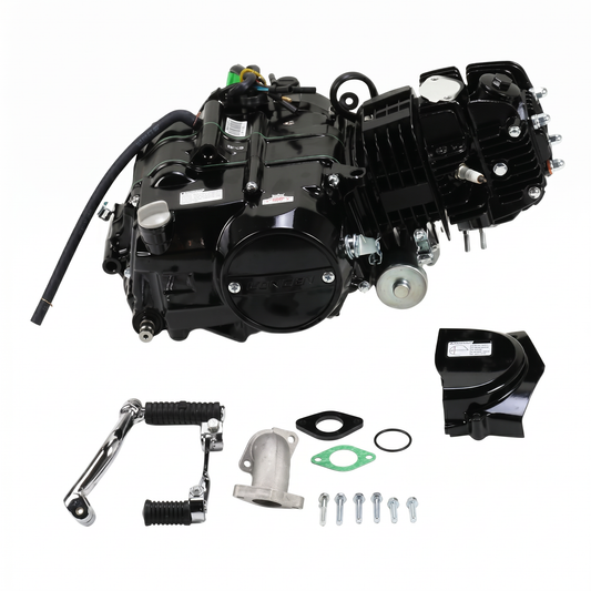 Zongshen 125cc motorblok – elektrisch + kickstart (zwart) - Dax, Monkey, Pitbike