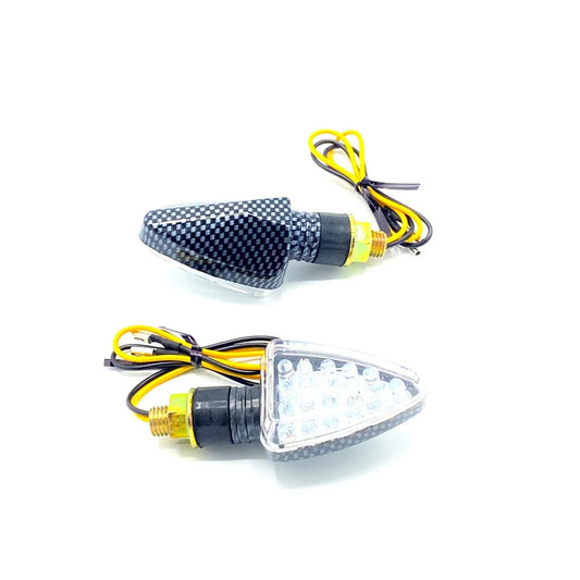 LED Pair of Pinkers Triangle Carbon Look 12V (two pieces)