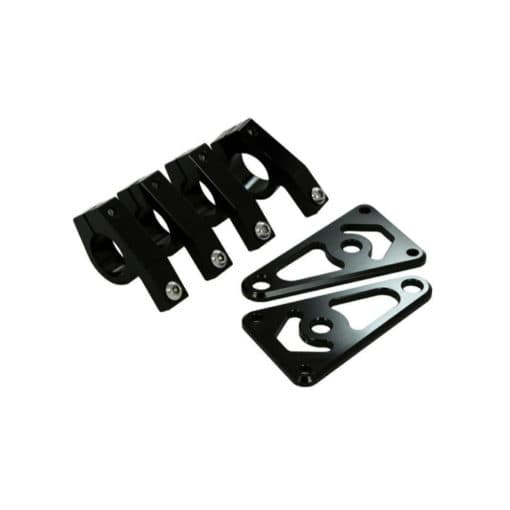 Lichtbeugels CNC zwart voor montage op 45mm voorvorken