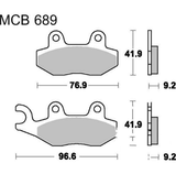 Plaquettes de frein adaptées à l'ensemble d'étrier à 2 pistons