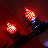 Universal Red Rear Light Middel Finger (with brake light and license plate holder)