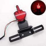 Universal Red Rear Light Middel Finger (with brake light and license plate holder)