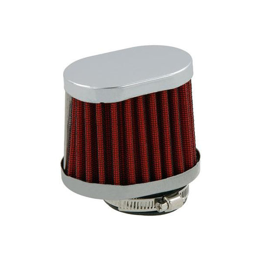 Luftfilter rot und verchromt oval -38 mm, 42 mm und 45 mm